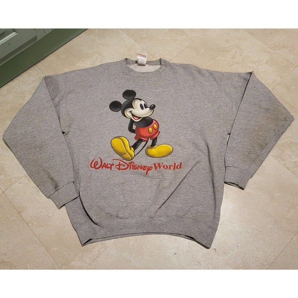 Vintage 90s Walt Disney World Mickey Mouse Pullover USA Made Sweatshirt Size 2XL